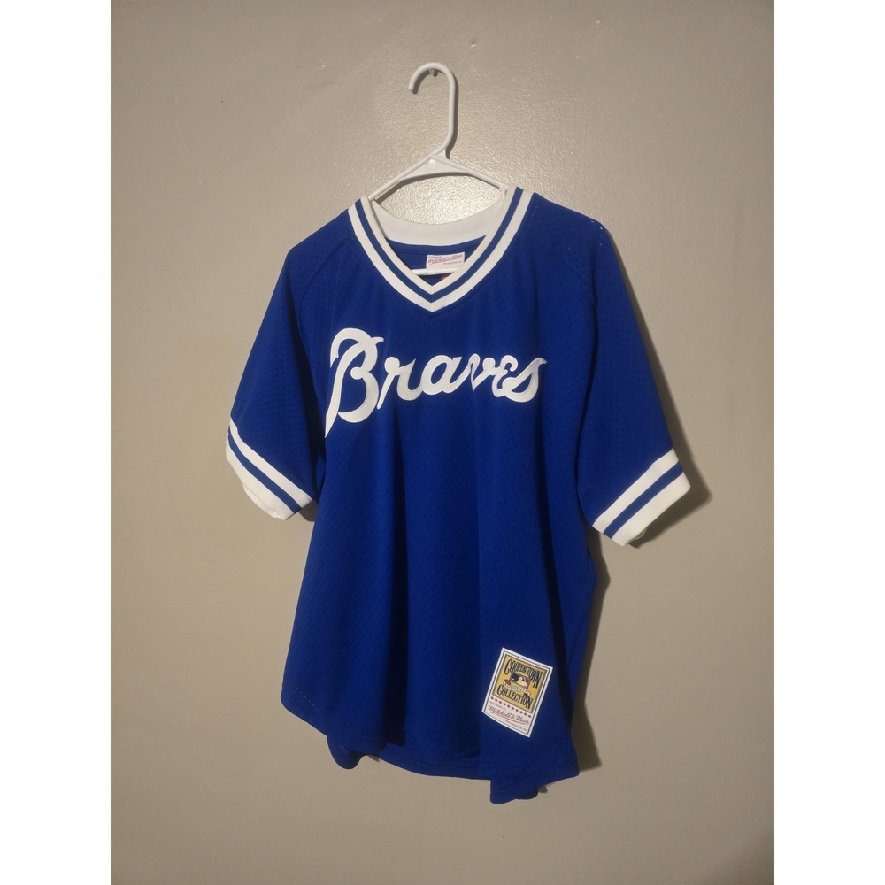 MLB Mitchell & Ness Atlanta Braves #3 Baseball Jersey New Mens XL BLUE